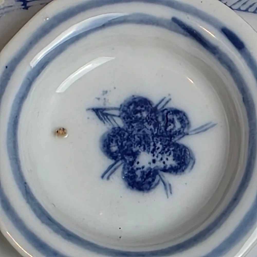 Vintage Blue White Ceramic Duck Teapot‎ Lid Handle Handpainted Made in China